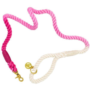 Pink Papyrus Cotton Rope Dog Leash, Pink Ombre, 4-ft long, 1/2-in wide